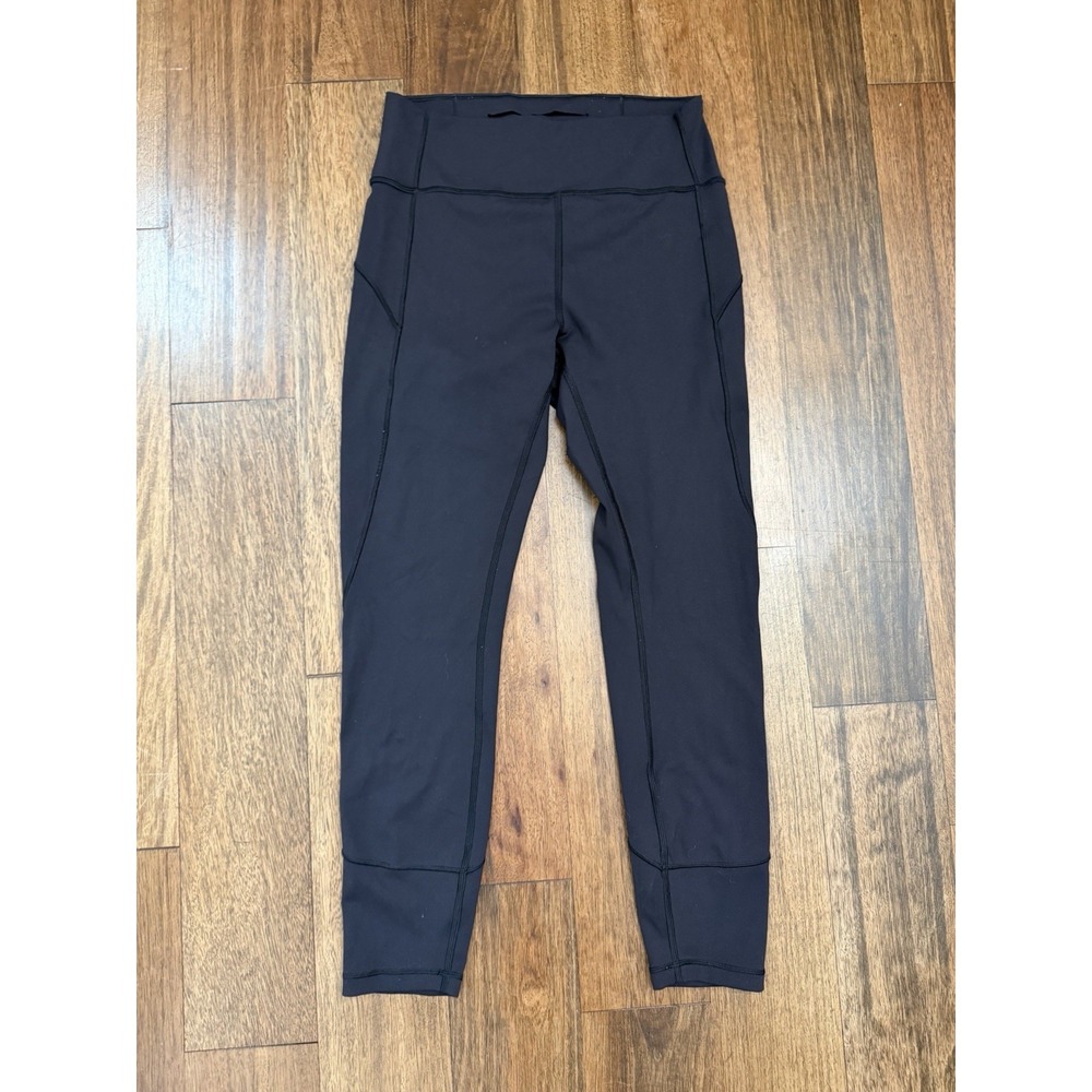 Lululemon In Movement Tight 26" Everlux Black Leggings Size 8 Ankle Length